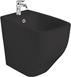 Kiamami Valentina - Bidet a terra in ceramica nero opaco filo muro