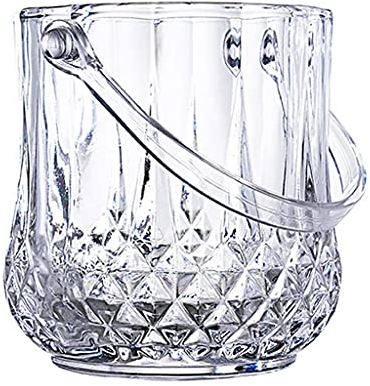 Seau à Glace Seau à Glace en Cristal élégant avec poignées, Seau à vin, Seau en Verre, sûr et Parfait pour Votre Maison, Bar, Seau à Glace