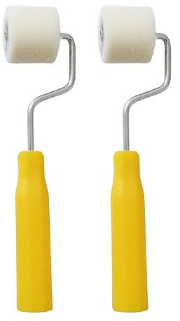 2 PCS Mini Rouleaux à Peinture Laine, Cheveux Courts Extra Petit Rouleau à Peinture, Rouleaux à Peinture, Petit Rouleau pour La Peinture Pour Les Détails Projets Pochoir, Largeur Du Rouleau 2 Cm