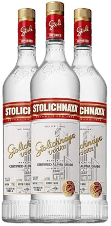 Vodka Stolichnaya Botella Misil 1 L (Caja de 3 Botella Misil de 1 L)