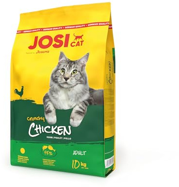 JosiCat Crunchy Chicken (1 x 10 kg) | Adult | Premium Trockenfutter für Katzen | mit zartem Hühnchen & wertvollen Fettsäuren | Powered by JOSERA | Katzenfutter | Alleinfuttermittel | 1er Pack