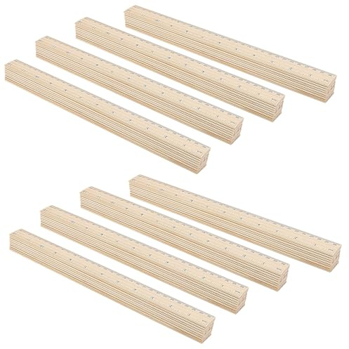 MUKCHAP 72 Stück 30 cm/12 Zoll Holzlineale, Zoll mit Zentimeter Holzlineal für Büro und Zuhause