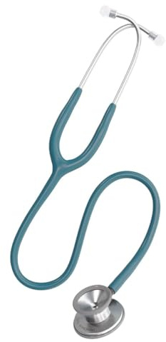 DocCheck Stethoskop Lausch – Doppelkopf-Bruststück, Dickwandiges Einschlauchsystem, Anpassbare Ohrbügel, Inkl. Namensschild & Ersatzteil-Set, Latexfrei, 77 cm, 190 g (Wassergrün)