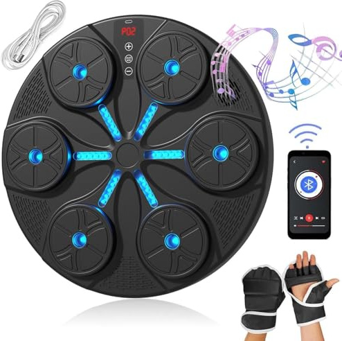 Sunshine smile Music Boxing Machine,Box Maschine,Liteboxer,Smart Music Boxing Machine,Wall Mounted Boxing Workout,Unterstützt Bluetooth, Geschwindigkeitseinstellung,Boxmaschine mit Musik