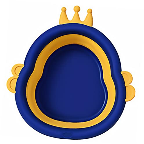 BESTonZON Waschbecken Faltbar Für Babys Tragbares Gesichtswaschbecken Aus Freiem Pp Leichtes Kinderbad Für Reisen Und Zuhause Blau Cartoon Design