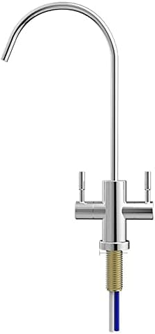 Trinkwasserfilter Küchenarmatur Gebürstet 360 Drehbar Küchenspüle Wasserhahn Wasserhahn RO Trinkwasserfilter Spültischarmatur Umkehrosmose 1/4''-M,E