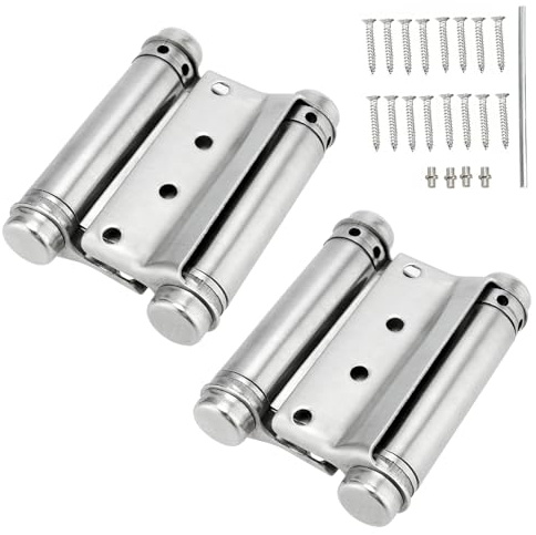 JIEHIN 2 Stück 150mm Edelstahl Saloontür Scharniere, Pendeltürscharnier Schwingtür Scharnier, Pendeltürband Türscharniere Türband für Pendeltür Gartentür Cafe Saloon Tür