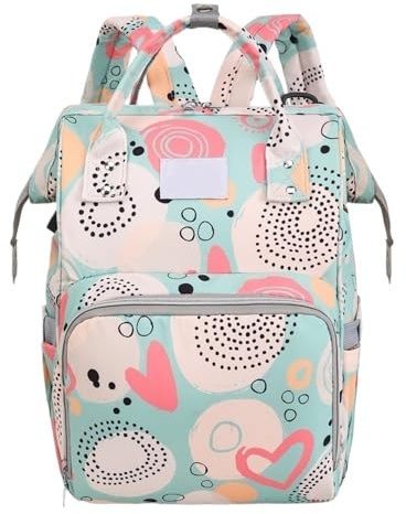 BLBTEDUAMDE Wickeltasche-Rucksack, Multifunktionale Mama-Tasche, Umstands-Reiserucksack, Schulter-Mama-Tasche(Color:Green)