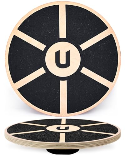 unycos - Balancebrett aus Holz Ø39,5 cm, Rutschfester Balance Board mit 360°-Drehung, Wackelbrett für Gleichgewicht, Koordination, Physio-Therapie & Ganzkörpertraining, Bis zu 100 kg Trägt