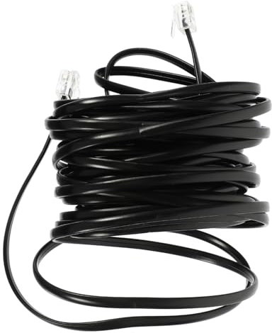 DOITOOL Cavo Telefonico Pratico Per Linee Fisse 7 6 M Connettori Rj11/rj14 Nero Per Telefoni E Modem