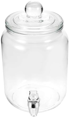 Cabilock Distributore Di Bevande in Bottiglia Di Vetro Sigillata Da 4 Litri Con Rubinetto Abs, Contenitore Per Infusione e Conservazione Di Vino e Succhi, Per Feste, Negozi e Uso Domestico