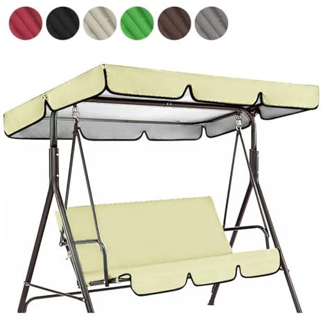TYBEITAO Tela Oxford Recubierta De Plata 600D Toldo Balancin De Jardin Resistente ai Viento Y ai Desgarro Tela De Toldo,Beige-164 * 114 * 15cm
