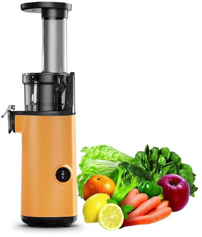 LKYLGYU Mini Slow Juicer, Estrattore di Succo a Freddo a Vite, Estrattore di Succo Elettrico per Frutta e Verdura, Frullatore Portatile, Facile da Pulire, Senza BPA, Giallo