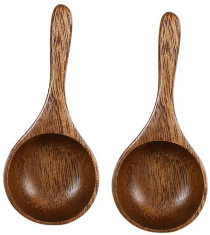Alipis 2piezas Cuchara Medidora De Madera Pequeña Para Té Cucharas Medidoras De Madera Vintage Para Repostería Para Cocina
