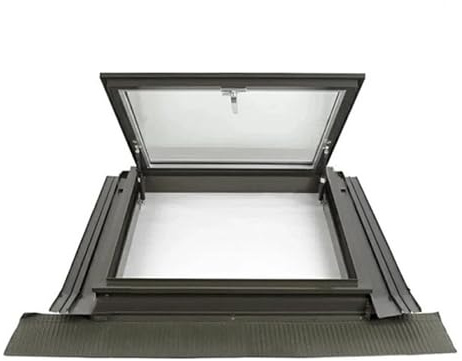 Ventana Skylight - Reemplazo de ventanas de tejado para casas - Ventana de sótano altamente sellada con drenaje - Escotilla de techo con ventana manual para ático/sala de sol(45°,LxW 95x60cm/37.4x23.6