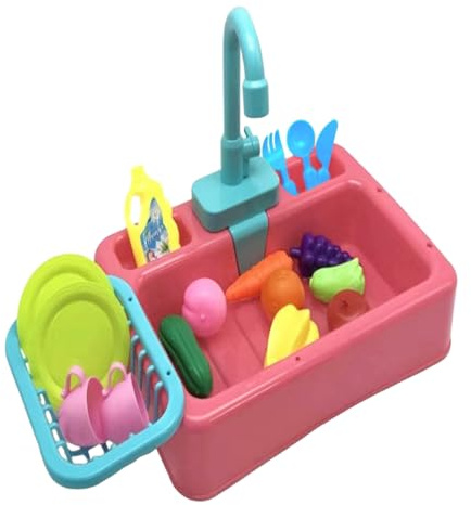 Jouet Évier Cuisine | Lavabo Fonctionnel Jeu d'Imitation | Jeu d'eau Éducatif pour de 1 à 3 Ans Intérieur Extérieur Crèche Maternelle
