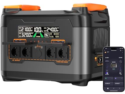 NECESPOW Powerstation portatile S2400, 2048Wh/2400 W LiFePO4, batteria ricaricabile rapida, 1,5 ore, 13 porte, generatore di corrente mobile per campeggio, casa, viaggi all'aperto