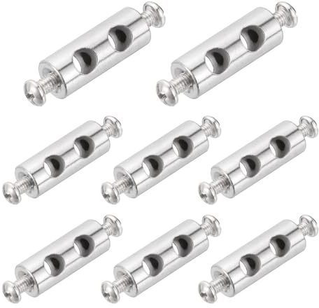 PATIKIL 8 Pcs Abrazaderas para Cable De Acero, 26 X 9.8mm Abrazaderas De Acero De Hierro De Doble Orificio Grapas Ajustables para Bucle De Crimpado con Manguit De 5mm, Plateado