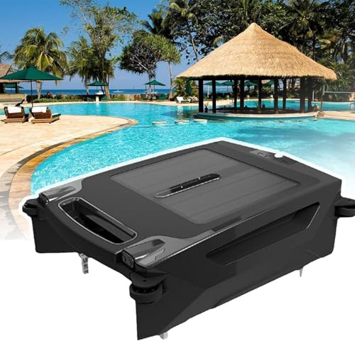 Skimmer solare senza fili per piscina con prevenzione automatica degli ostacoli, batteria da 2500 mAh, doppia ricarica, efficace per piscine fino a 80 m², pulizia ad alta efficienza energetica