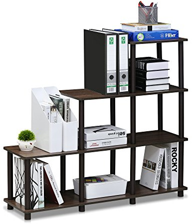 Furinno Turn-N-Tube Libreria, Legno, Marrone (Walnut/Brown), scala