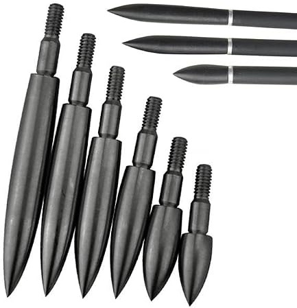 MILAEM 12x Bogenschießen Pfeilspitze 100/150/200/250/300/350 Korn Broadheads Jagdspitzen Metall Spitzen Feldpunkt für Armbrustpfeile Jagdpfeile Armbrust Bolzen