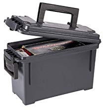 Plano Contenitore per munizioni da campo, calibro .30, nero, con serratura e maniglia per il trasporto, piccola cassa in plastica per munizioni, protezione impermeabile, può contenere 6-8 scatole di