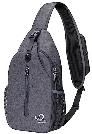 WATERFLY Sling Rucksack Sling Bag Schulterrucksack Umhängetasche Verstellbarer Rucksackgurt Wandern Brust Rucksack für Herren und Damen