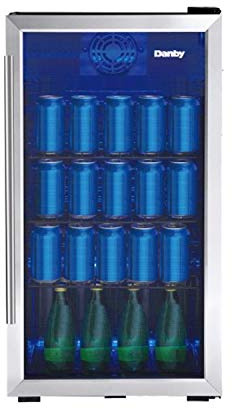 Danby DBC117A2BSSDB-6 117 Centre de canettes, 3,1 m³ Refroidisseur de boissons indépendant pour cave, salle à manger, salon, bar, réfrigérateur parfait pour bière, pop, eau