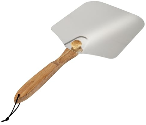 Honey-Can-Do Old Stone Pizza Kitchen Aluminum Pizza Peel with Collapsible Wooden Handle, 12x14-Inch
