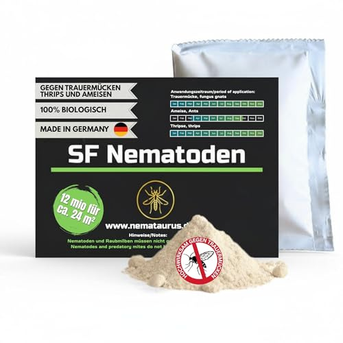 SF- Nematoden 12 Mio (120 Pflanzen/24 m²) gegen Trauermücken, Thrips, Weiße Fliege mit Fadenwürmern, effektive Schädlingsbekämpfung