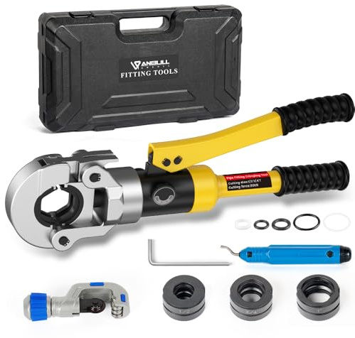 Anbull Hydraulic Copper Tube Crimping Fitting Tool, Copper Crimping Pliers with Crimping Dies Jaw 1/2, 3/4, 1 for Copper Fitting and Plumbing