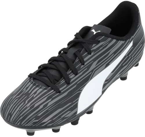 Puma Rapido III Firm Artificial Ground Fußballschuh für Herren, Puma Black-Puma White-Castlerock, 44.5 EU