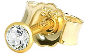 NKlaus Ohrstecker einzeln 333er Gelbgold 8 Karat Zirkonia Weiß 5mm 1 Stück