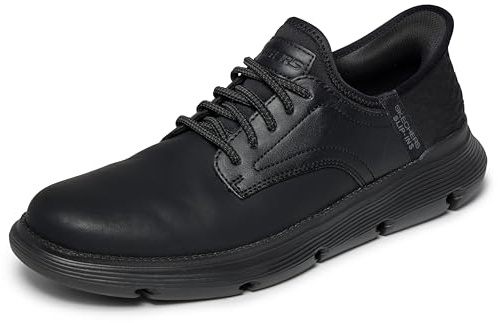 Skechers Men's Slip-ins Garza - Gervin Casual Slip-On Shoes, Black/Black, 13 Wide
