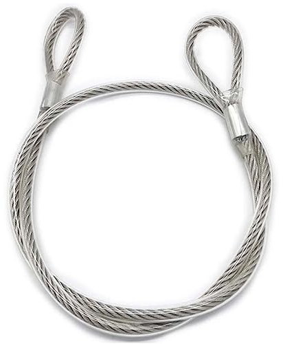 HOUSON Cuerda de alambre revestida con ojales, cable de seguridad para muebles de jardín, bicicleta (5 mm x 3 m)