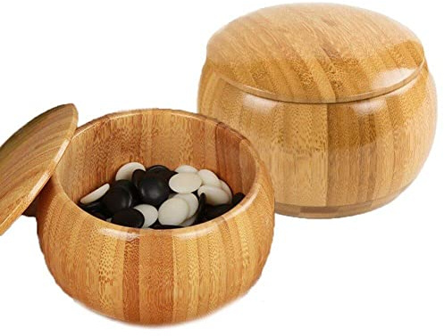 Luxylei Holz Go Dosen 2 Stück Harz Weiqi Aufbewahrungsbox mit Deckel Komponenten Gläser Halter Leere Schach Box Go Spiel Geschenke für Anfänger