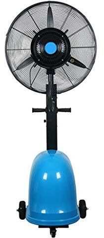 Ventilador de niebla,Ventilador de suelo para refrigeración industrial Ventilador de niebla oscilante Añade agua para enfriar Cabezal de ventilador comercial ajustable de alta potencia 350 vatios Negr