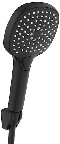 Schläfer 1303500 | Ensemble de douche noir mat tendance | douchette 3 jets en ABS, 1 support mural et 1 flexible 120 cm en PVC | Pommeau de douche 120 mm.