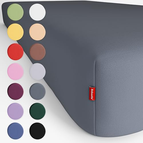 Schuette® Spannbettlaken • 180x200 cm • Wow! Kollektion: Shades of Earl Gray (Dunkelgrau) • 100% Superfluff Baumwolle, Blickdicht, Faltenfrei • mit Rundumgummi • Matratzenhöhe bis 20 cm