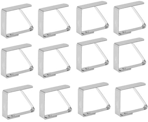FANXIYA 8 Stück Tischdeckenklammer Edelstahl Tischdecke Clips Tischtuchklammern Tischbeschwerer für Draußen Tischdeckenhalter (8, Silber)