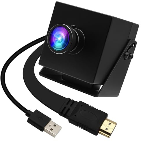 G 4K HDMI USB Kamera Dual Output Webcam für Computer Monitor TV Weitwinkel PC Kamera Verzerrungsfreie Streaming Lightburn Kamera H.264 USB Sicherheitskamera (120grad geringer Verzerrung objektiv)