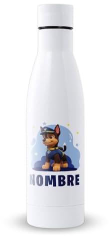 DEREGALOOS Botella Personalizada Infantil 700ml Chase de Acero Inoxidable Reutilizable con Nombre, Libre de BPA para Escuela Regalo Original