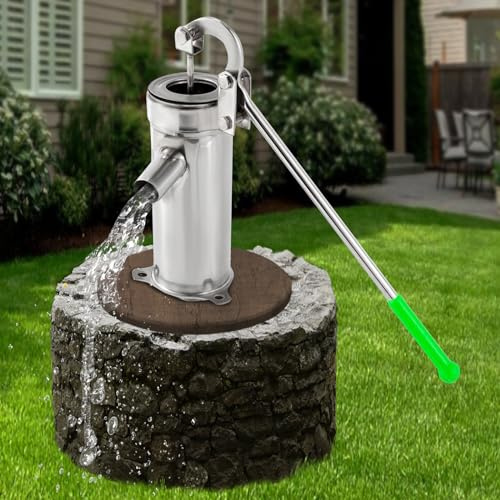 Brunnenpumpen Schwengelpumpe Handwasserpumpe Handpumpe Wasserpumpe Gartenpumpe Edelstahl manuell und energiesparend Edelstahl Haushalt Grundwasserpumpe Brunnen Seglerpumpe für Gartenhof