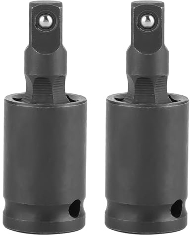 2 Stück Kardangelenk Stecknuss 1/2 Zoll Chrom Molybdän Stahl Schlaggelenk Drehgelenk Stecknuss Adapter Pneumatischer Schraubenschlüssel Bohrer Adapter (1/2 Zoll)