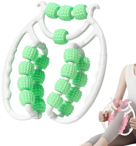 Cellulite Massagegerät, 20 Räder Cellulite Roller, 360°-Abdeckung Anti Cellulite Massage Massagegerät Massageroller Roller, ultraportabel Faszienrolle mit Griff, Fördert die Durchblutung (Grün)