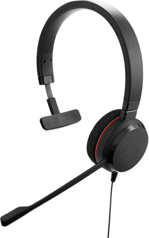 Jabra Evolve 20 Wired Headset (2025 Edition) - Single-Ear Set for Office and Work from Home - Call Control - Certified for MS Teams - USB-C/A Connectivity - Black