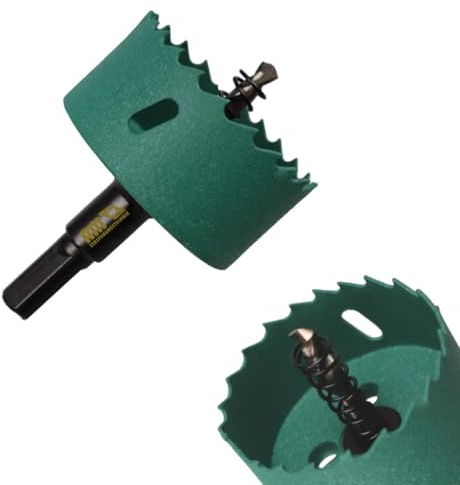 AM-Zerspanungstechnik Sierra perforadora bimetálica Ø44 | Broca perforadora profesional para tubos de desagüe | sierras de corona para madera, yeso, plástico, acero inoxidable y aglomerado (44 mm)