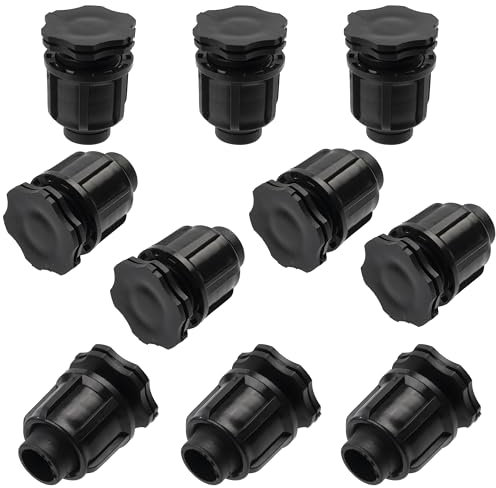 AERZETIX - K36215 - Juego de 10 Tapas/Tapones de Cierre para Manguera de jardín Ø16mm (Manguera Plana) - tapón Obturador para Sistema de riego por Goteo