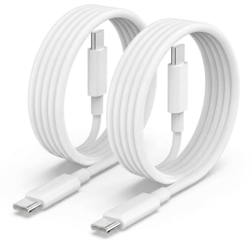 USB C to USB C Cable 2Pack 6FT PD 60W Fast Charging Type C Charger Cable | Fast Charging 60W PD power delivery for iPhone 17/16/15 Galaxy S24/S23, MacBook, iPad Pro, Pixel,Switch and all USB-C devices