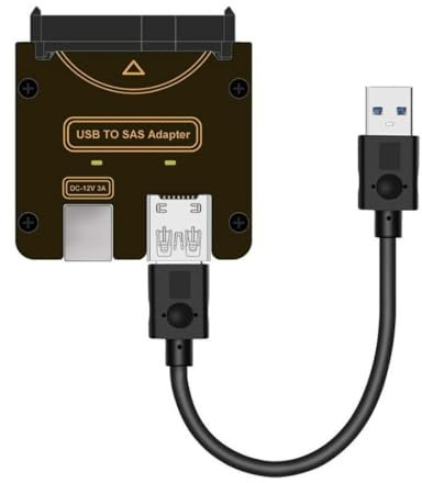 chenyang Adattatore da USB 3.0 a SAS per hard disk SAS da 2,5/3,5 SFF-8482 a USB adattatore convertitore senza alimentatore (necessita di alimentazione per funzionare)